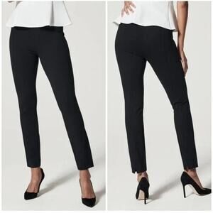 Spanx The Perfect Pants Ankle Back Seam Black Stretch Back Slit Women XL